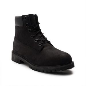 Black Timberland boots.